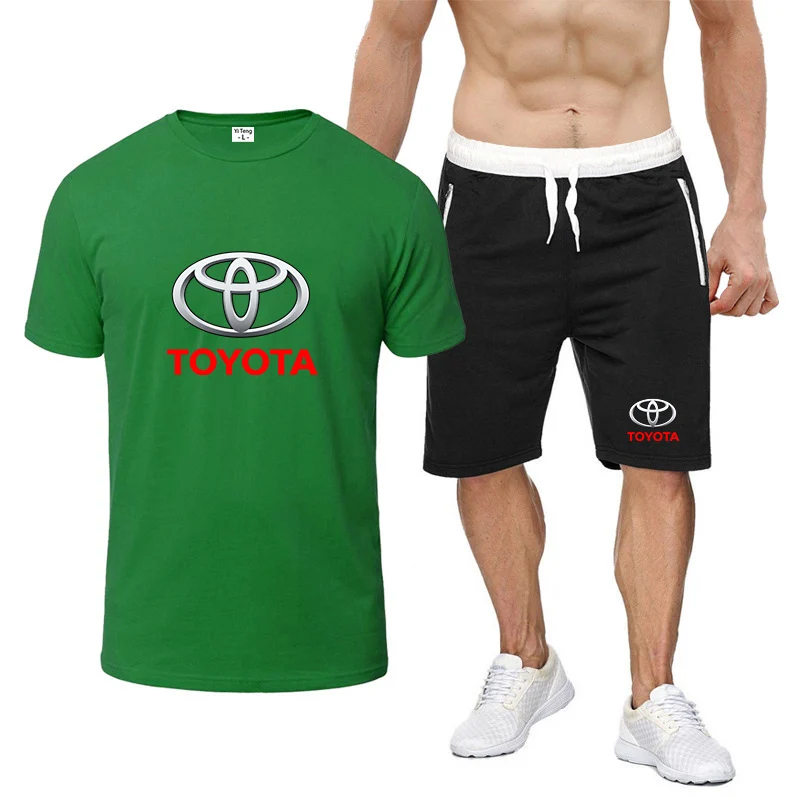 

Мужской комплект: футболка с коротким рукавом и брюки с принтом логотипа Toyota GR Racing 2026, однотонные, удобные, дышащие, модные