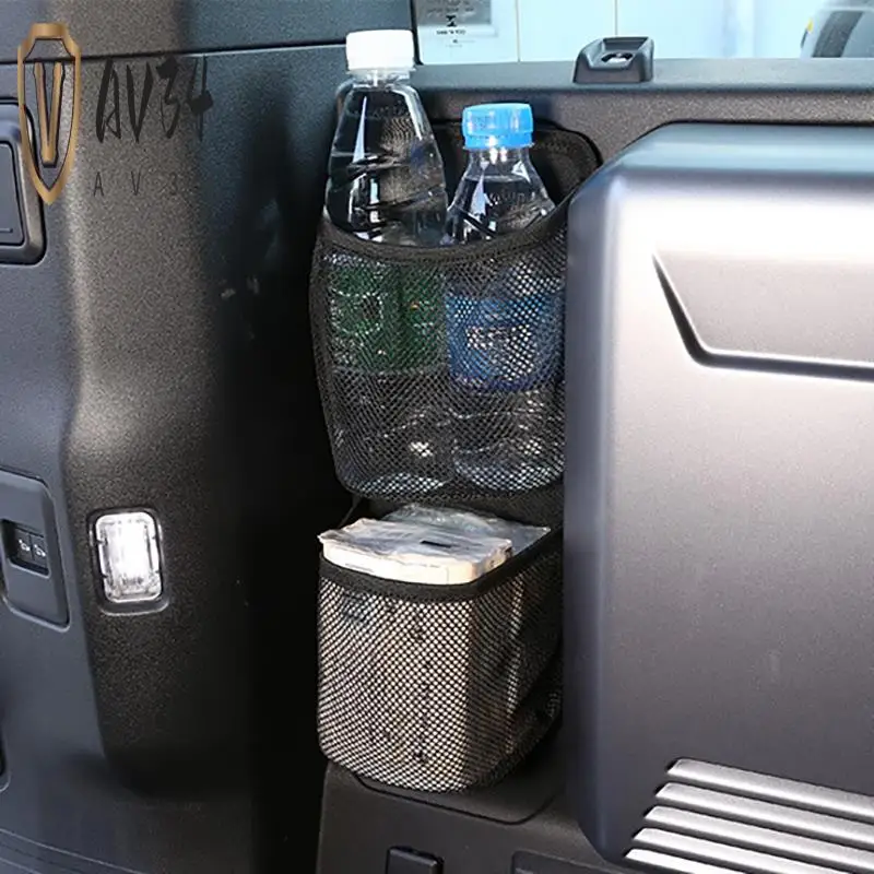 

AV34-For Land Rover Defender 110 2020 Car Styling Fabric Black Trunk Side Storage Mesh Bag Storage Bag Car Accessories