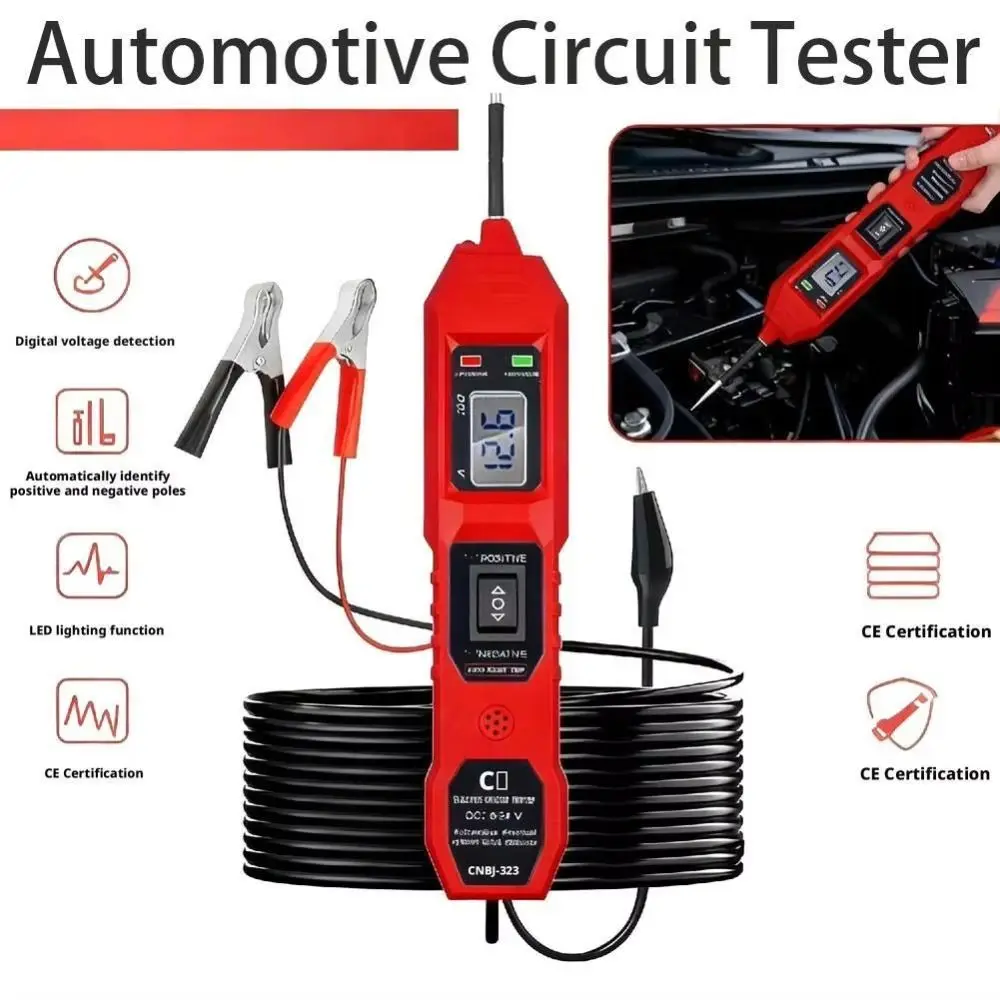 

DC 6-24V Multifunctional Car Circuit Tester Continuity Testing Digital Display DC Car Power Tester Voltage Power Test Lamp