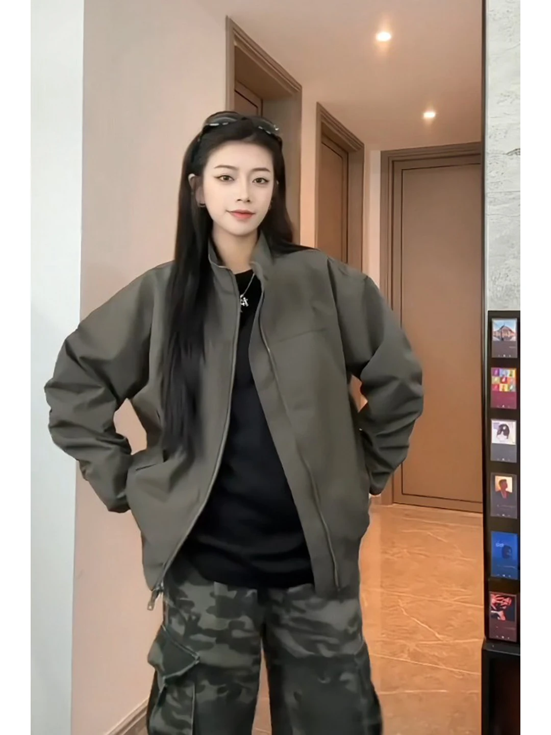 

Wolf ey ort Jaet Men's Sle Cleanfit Hardman Wind Stand Collar Baseball orm Polyester Fiber Long Sve Zipper