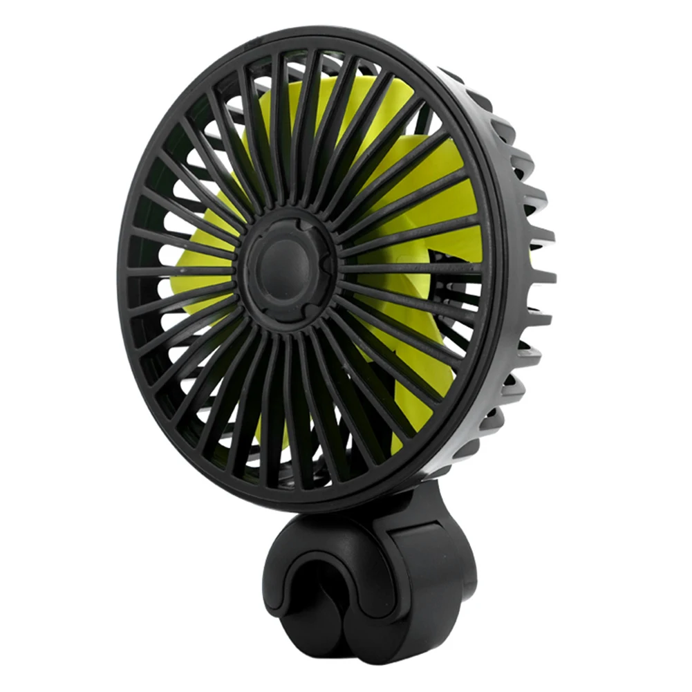 USB Car Cooling Fan 360 Rotatable Car Seat Headrest Fan Vehicle Rear Headrest Fan for All Cars Vehicle Van RV Truck