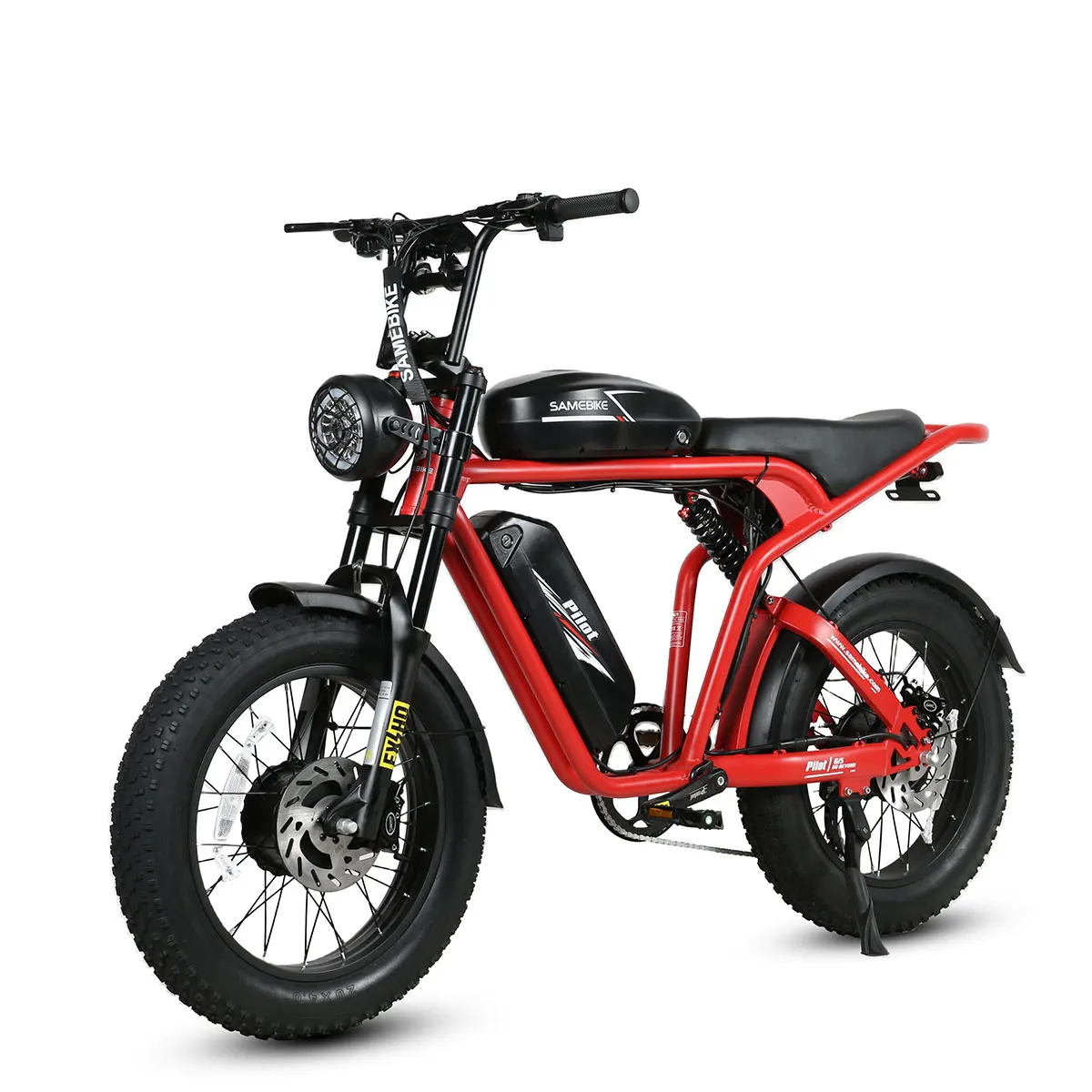 Super Power 73 Retro Style Samebike Dual motor & Dual battery 32Ah Mountain electric bicycle all terrain 2000w e bike fat bike