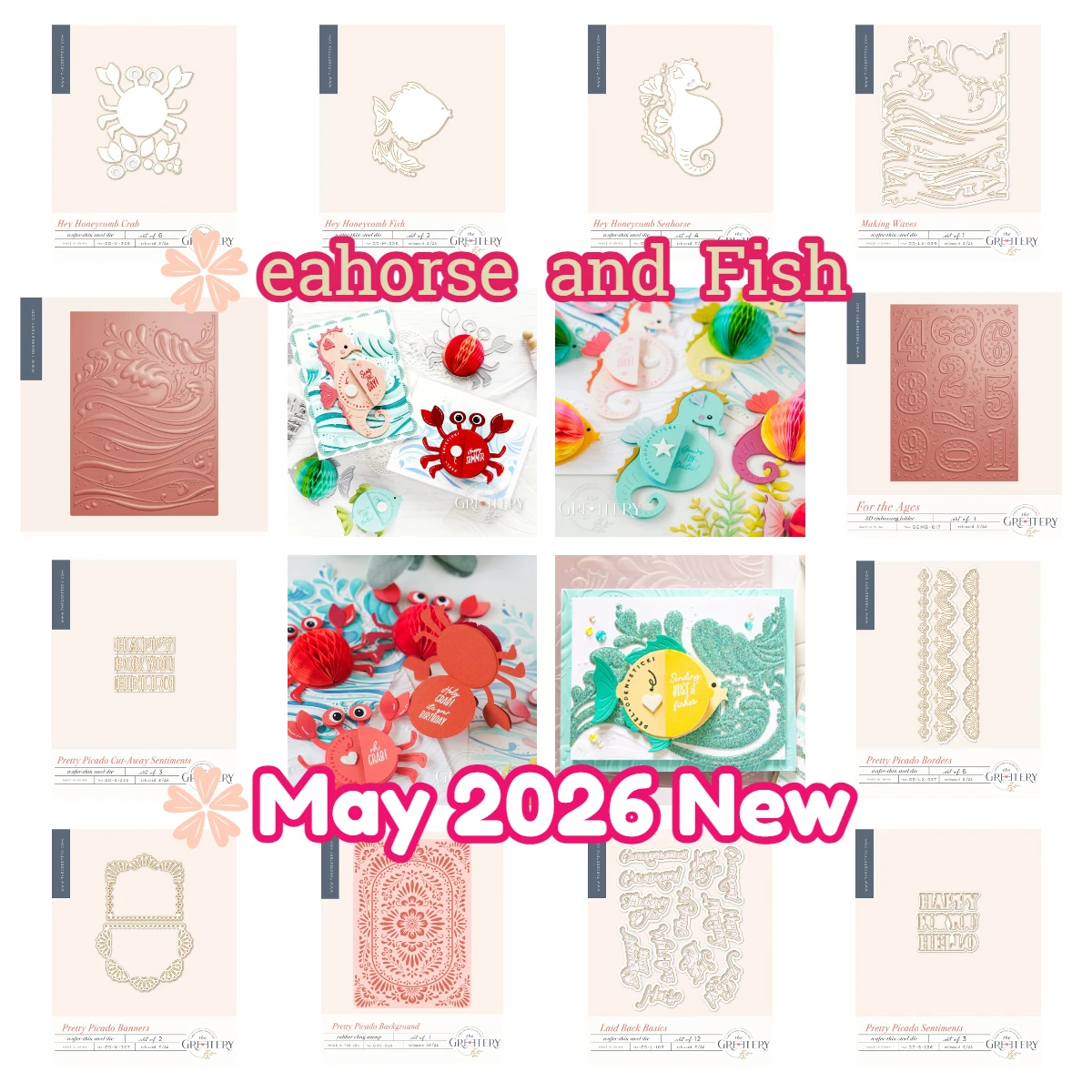 Mayo 2026 Nuevos troqueles de corte de metal con motivos de caballitos de mar y peces de verano, plantillas de estampado y estampado en caliente para álbum de recortes DIY y álbum de fotos hecho a mano