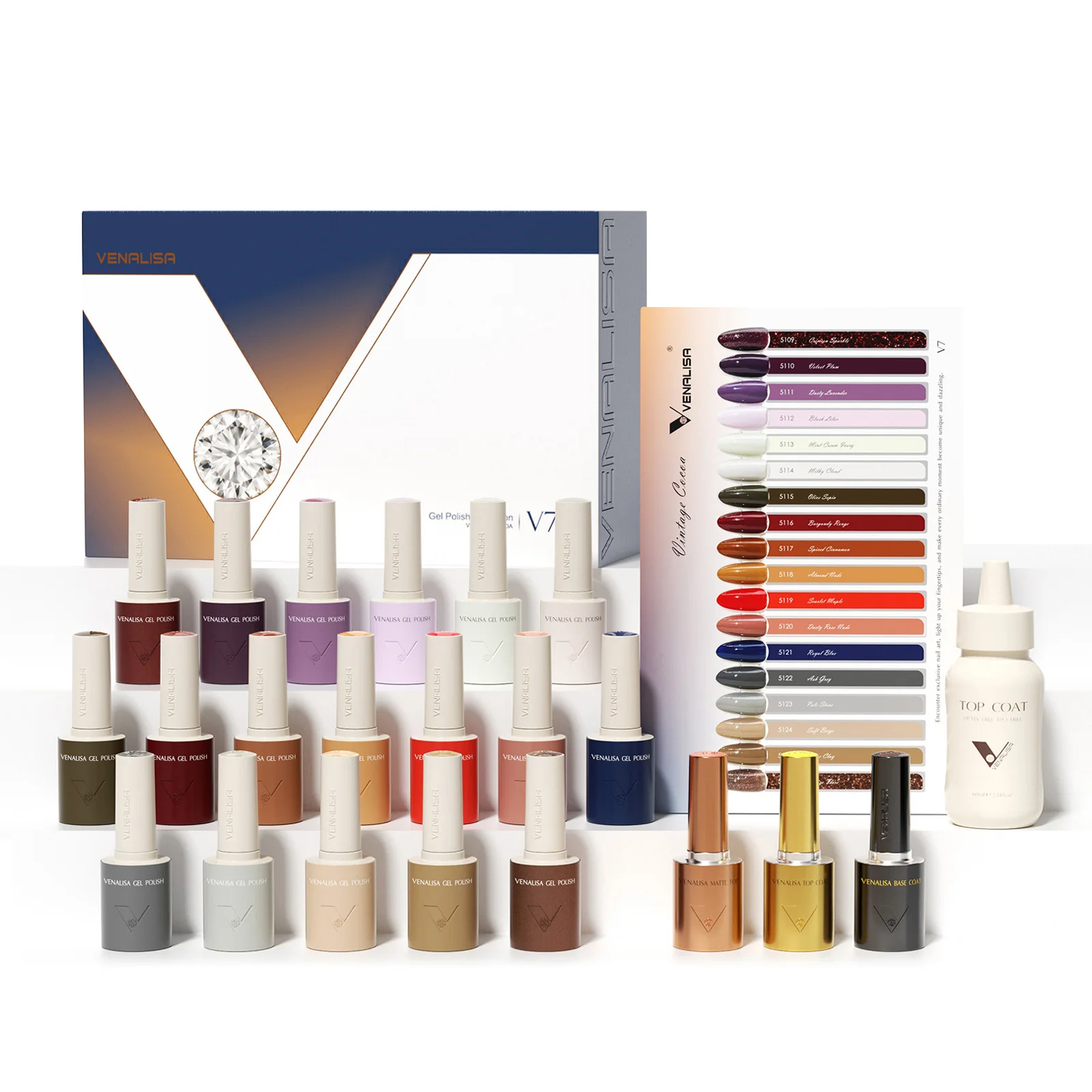 V7 1Set VENALISA Winter-Herbst-Kollektion Komplettset 10ml HEMA-frei TPO-frei Veganes Nagelgel-Farbsortiment Markenkoffer – Detail 3