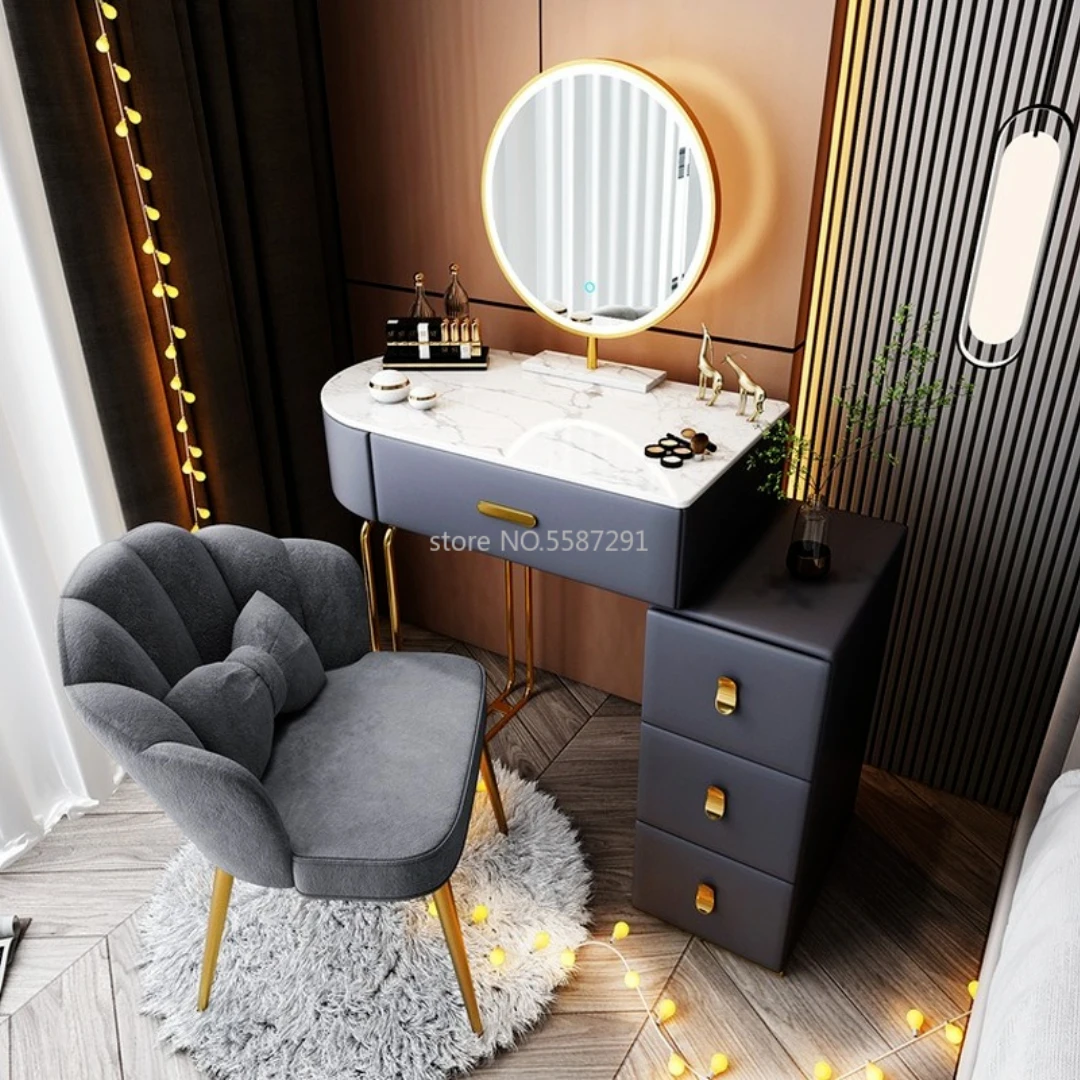 Luxury Dressing Table Bedroom Modern Minimalist Makeup Table Integrated Cabinet Nordic Small Apartment Storage Table Vanity