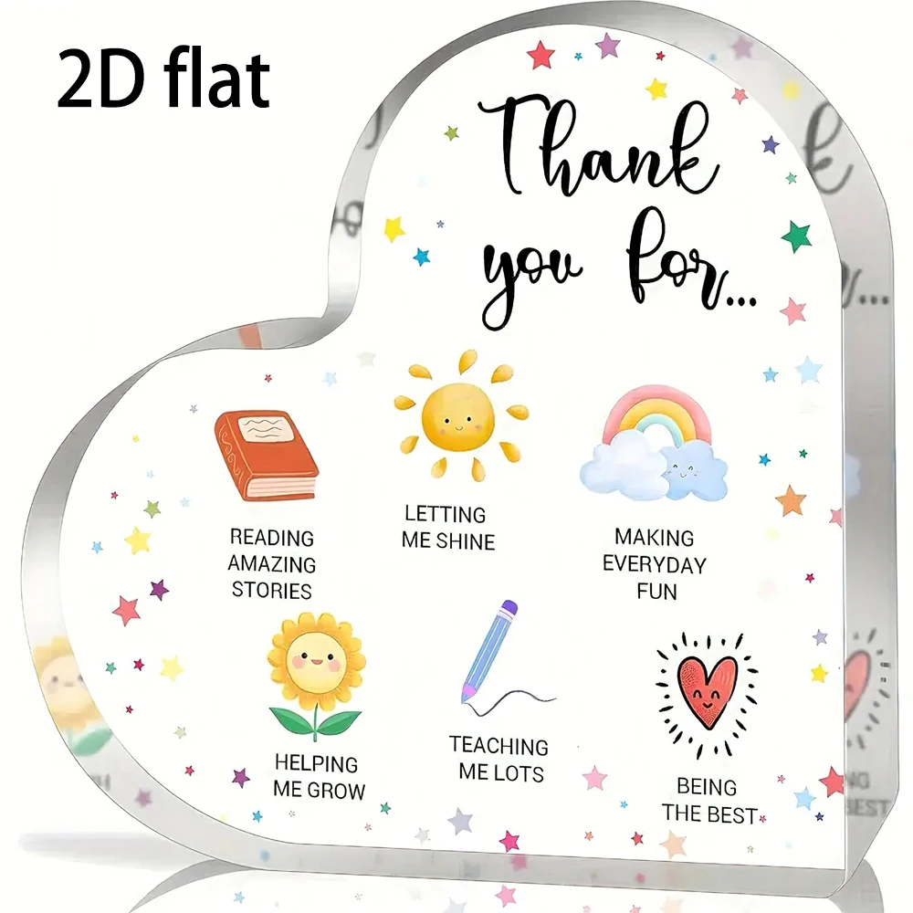 2D Flat 1pc, Acrylic Heart Shaped Decorative Sign, ,for Friends, Daughter, Mother, Colleagues, Sisters, Teachers