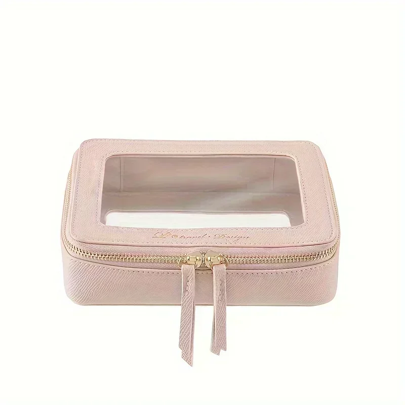 1pc Transparent Cosmetic Bag Waterproof Toiletry Bag Zipper Organizer For Cosmetics And Travel Essentials