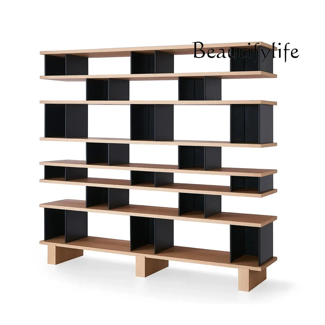 solid wood bookshelf floor-to-ceiling integrated wall bookcase living room multi-layer display shelf floor-to-ceiling bookcase