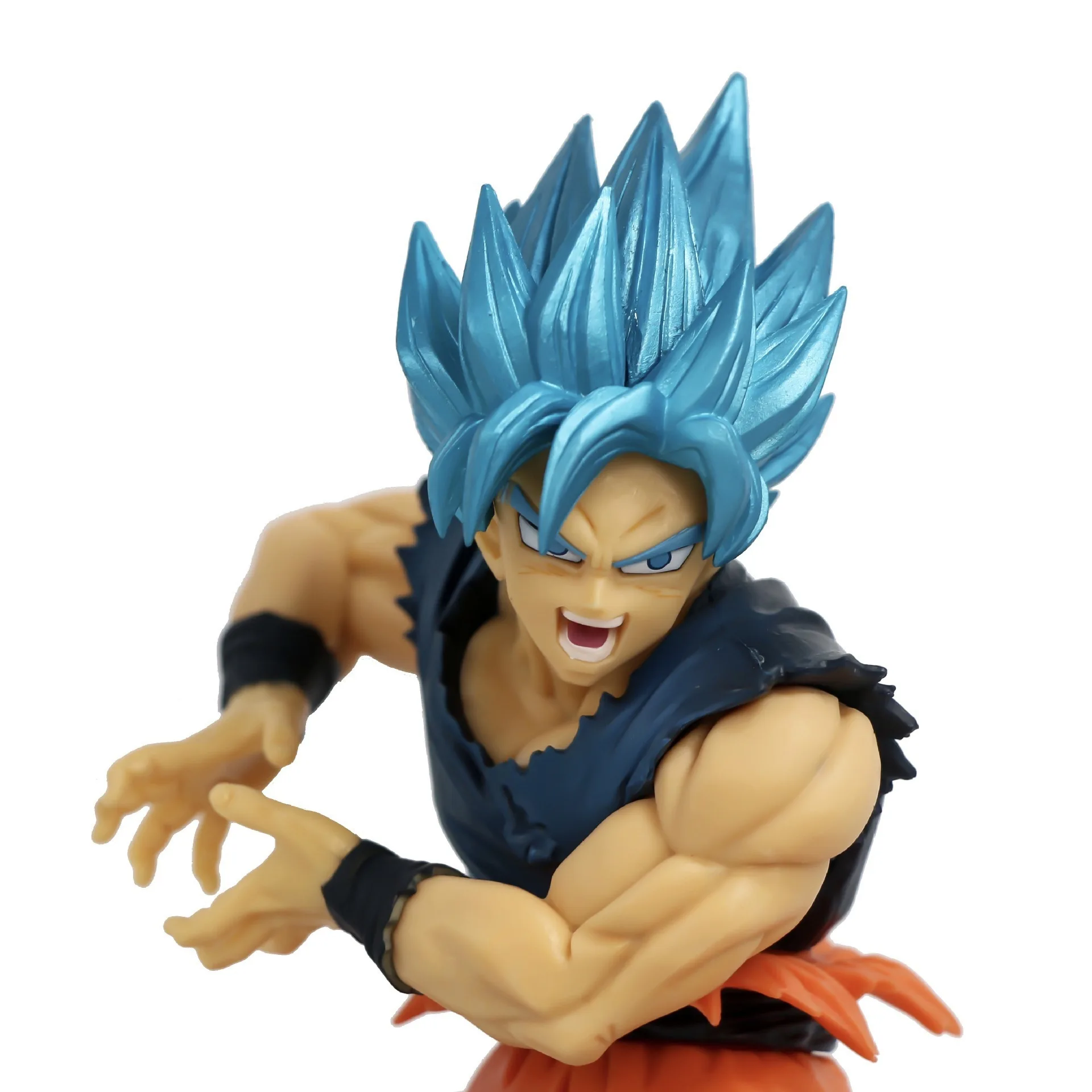 20th Anniversary Super Saiyan God Blue Hair Goku Dragon Ball Action Figurine Desk Collectible Anime Model Toys Figures Gift 20cm