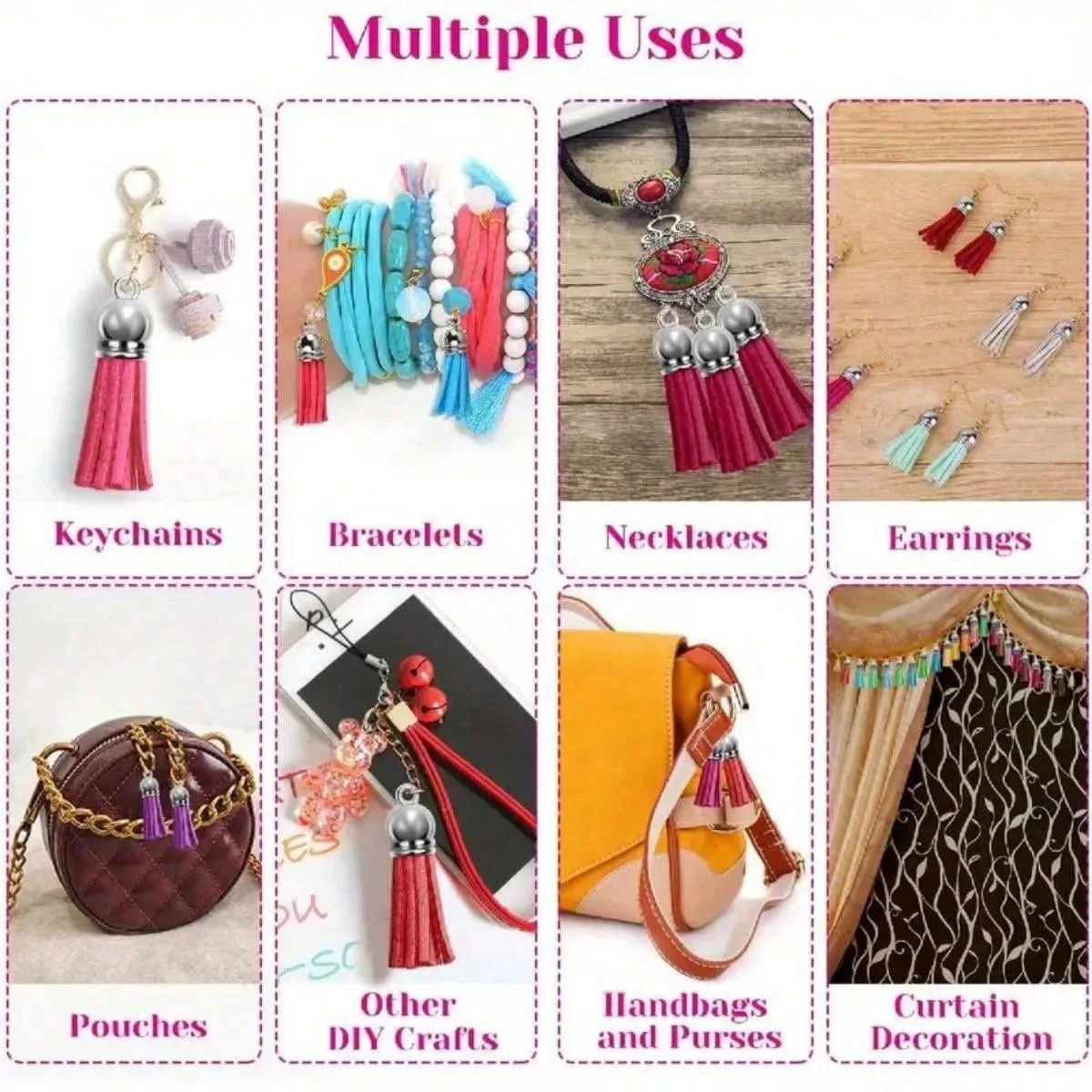 Mixed Color Mini Tassels Korean Velvet Fringed Leather Tassel Pendant DIY Crafts Handmade Jewelry Access keychain Tassel