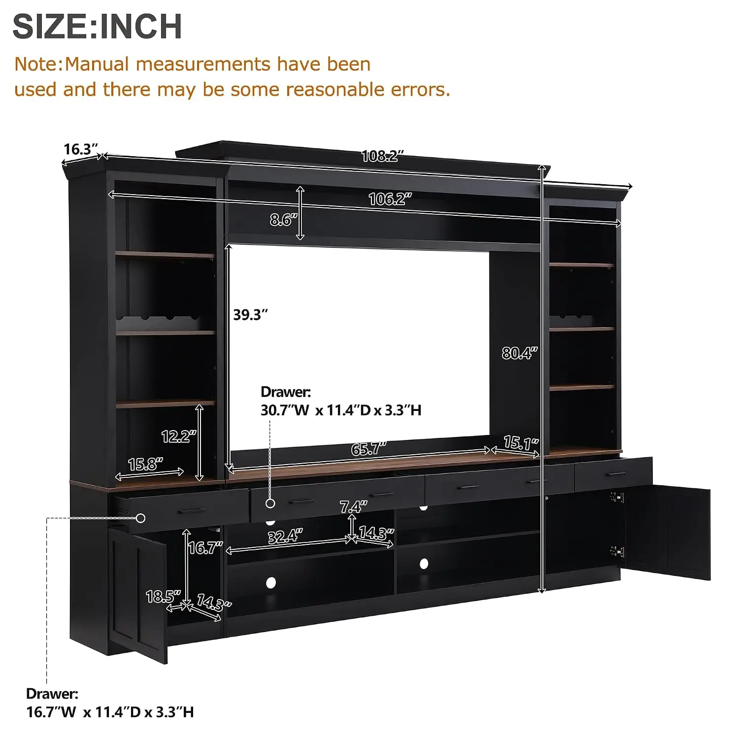 Wall Unit With Bookshelves For 70