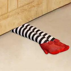 1 paio di gambe della strega Wicked Craft Haunted House Decoration Stripe Pattern Witch Legs Witch Prop per la porta esterna del portico del partito