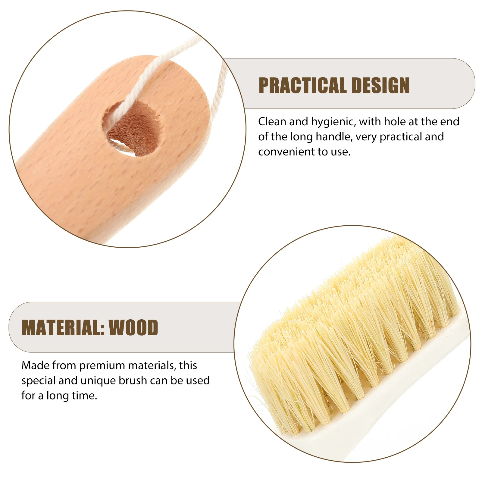 

2Pcs Multifunctional Cleaning Brush Non-Slip Handle Wood Dish Brush Kitchen Pot Scrubber Household Cleaning Tool