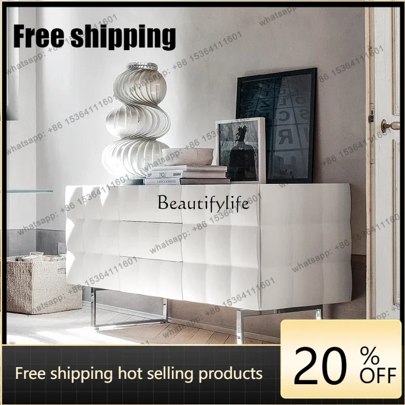 Customizable Italian High-end Paint Side Cabinet Minimalist Restaurant Storage Cabinet