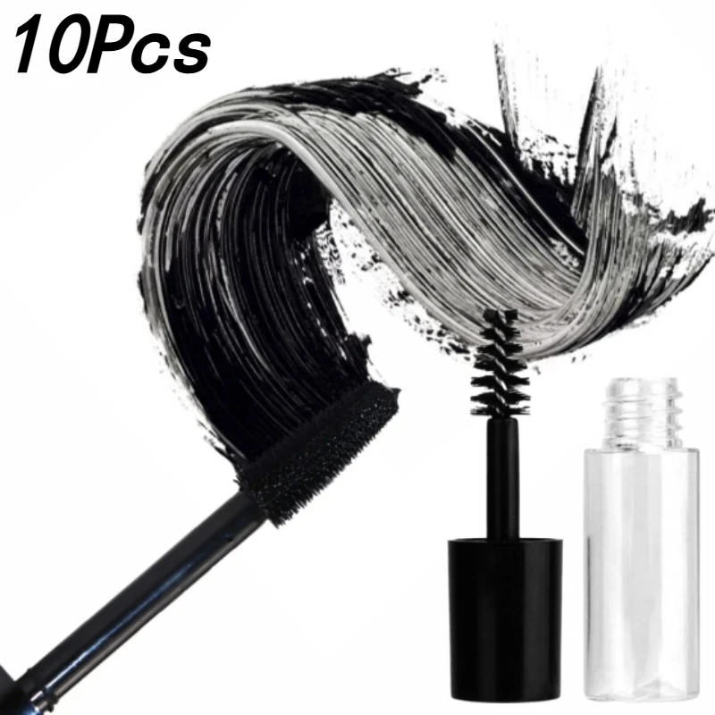 10 Stück 1,2/3 ml leere Mini-Mascara-Röhrchen und Zauberstab, kleine Probengröße, Wimpernwachstumsverpackung, Röhrenbehälter, Reise-Probenflaschen