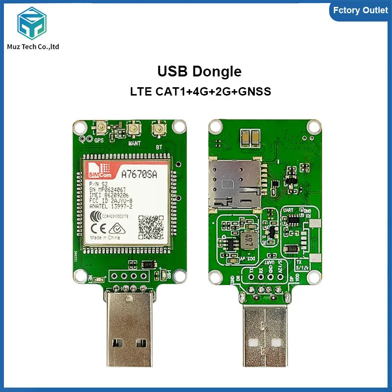 SIMCOM A7670SA-FASE A7672SA-FASE USB Dongle LTE CAT1 Module 4G 2G Support GNSS Breakout Kit For Australia/South America