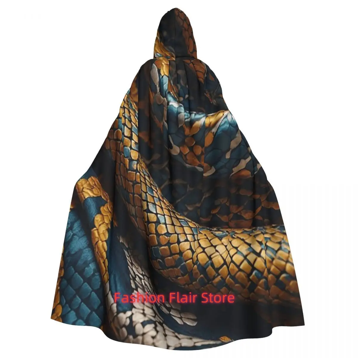 

Украшение с животным принтом, кожа, имитация змеи, длинный плащ с капюшоном, костюм ведьмы, накидка для косплея, Хэллоуин, вечеринка для взрослых, унисекс