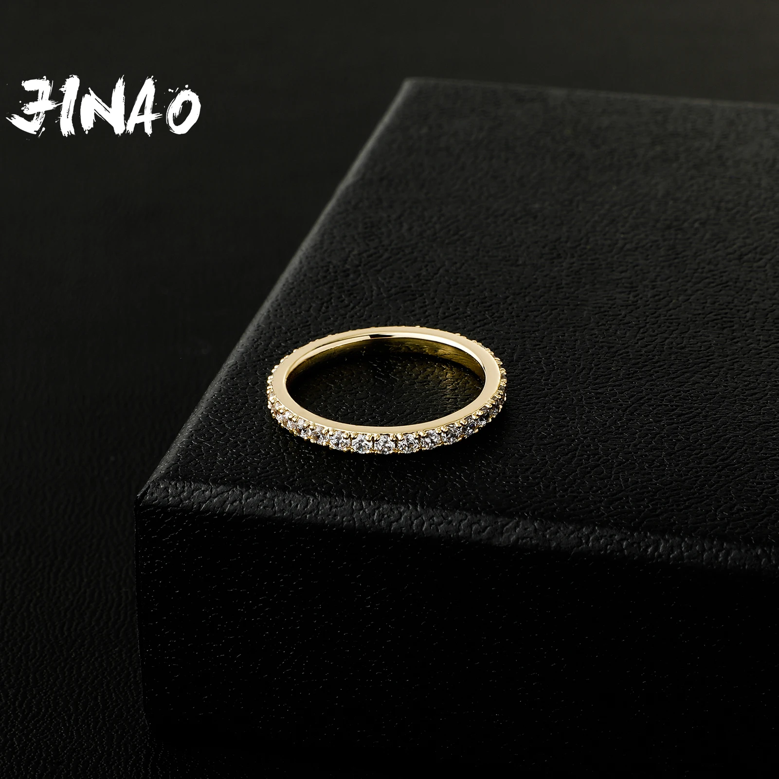 JINAO 2022 NEW High Quality European and American style Ice Cravejado AAA+ Cubic Zircon Color-Preserving Rings Women's Jewelry