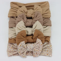 Lot de 5 bandes élastiques de sauna pour bébé, turban tricoté pour nouveau-né fille, accessoires pour cheveux