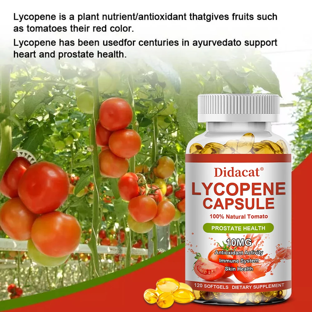 Lycopene Capsules - Prostate Health, Urinary Tract Health, Enhance Immunity,Tomato Extract,Gluten-Free view 3