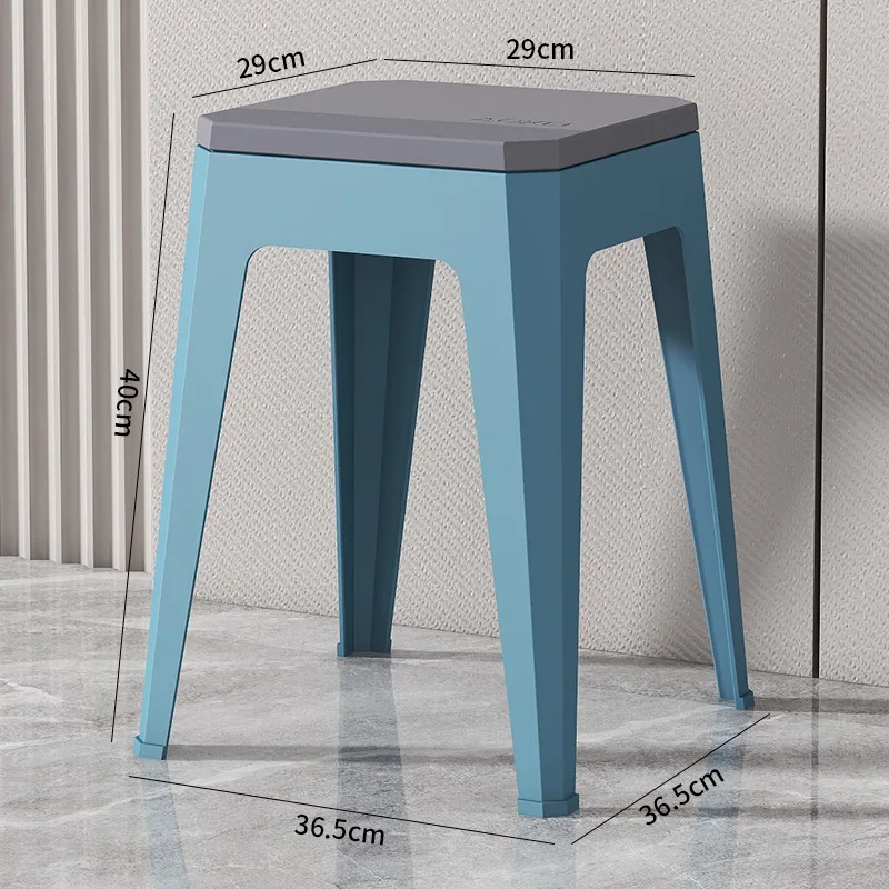 D70 Thickened plastic stool home dining table square stool modern simple durable chair