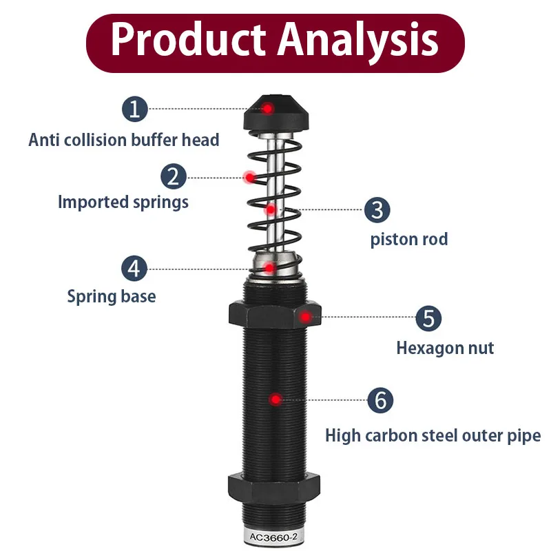 Hydraulic buffer adjustable hydraulic damper manipulator AC0806 1007 1210 1416 2016 2525 2725 3660