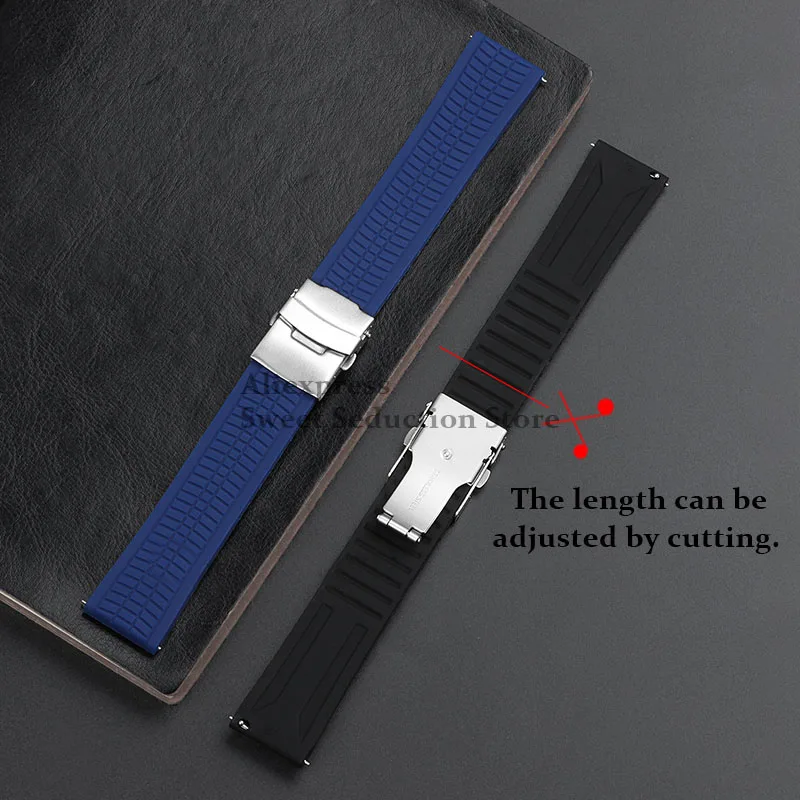 Universal Quick Release Silicone Rubber Watch Strap 20mm 22mm 24mm Soft Band Women Men Wristband for Omega for Rolex Bracelet image 5
