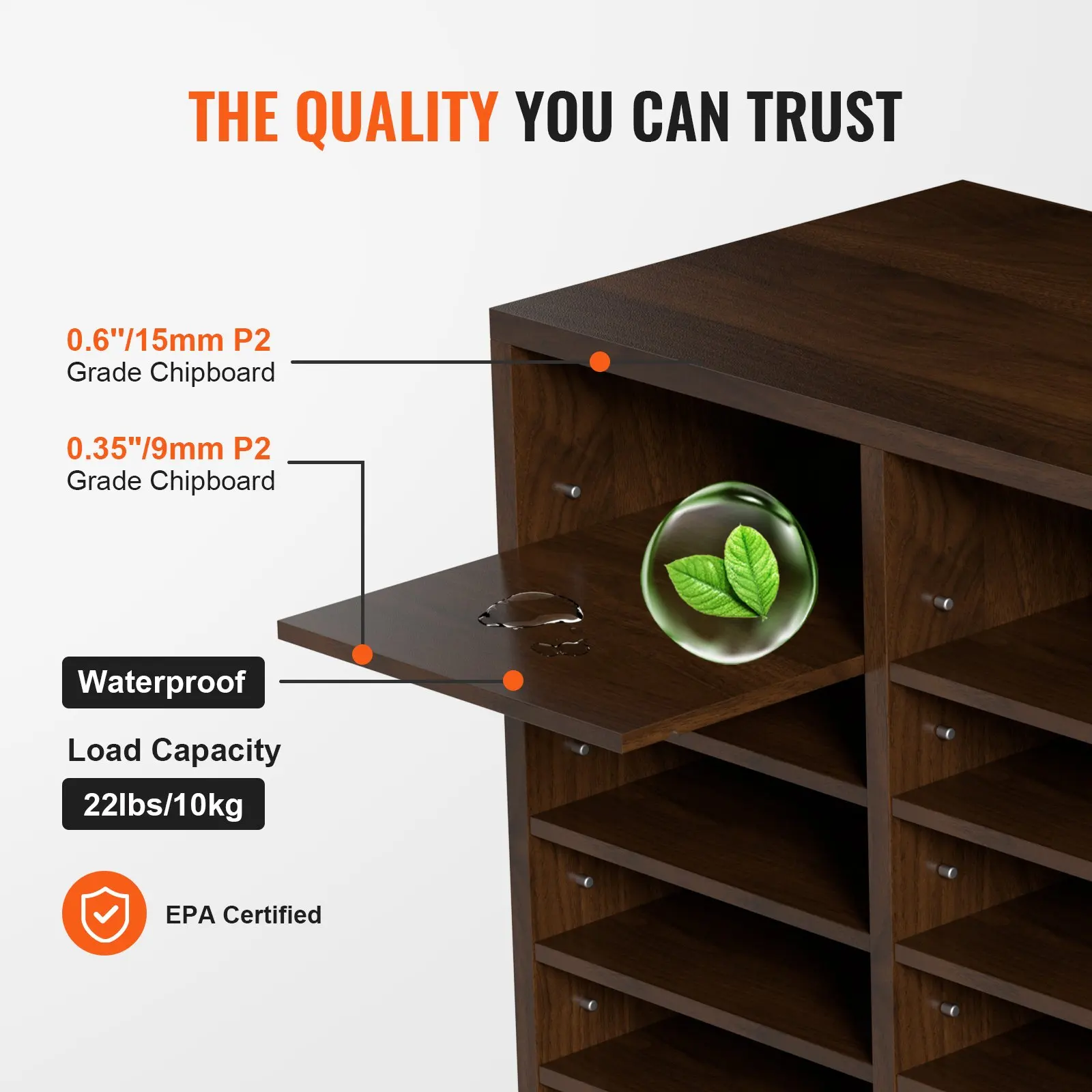 Органайзеры для литературы, офисный почтовый ящик с 24 отделениями и регулируемыми полками, деревянный сортировщик литературы 29x12x24,4 дюйма