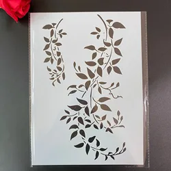 Plantillas DIY para pintura de pared, libro de recortes colorear, álbum en relieve, plantilla de tarjeta de papel decorativa A4, 29x21cm, hojas de vid de árbol