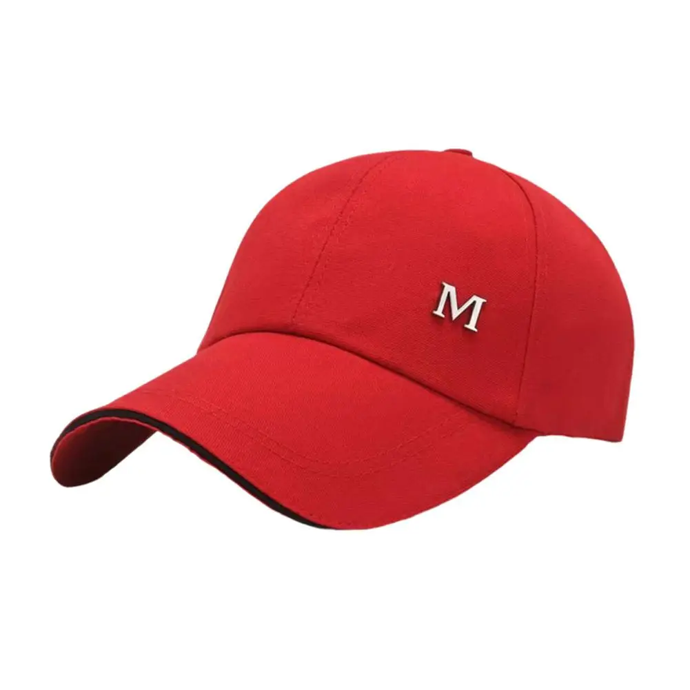 Gorra de béisbol con bordado de letras M, sombrero para el sol de Color puro, sombreros para papá, Gorras de Hip Hop, gorra de camionero, sombrero de algodón antisol ajustable Unisex