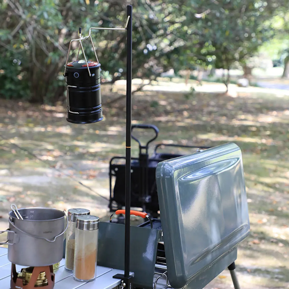 

Tent Light Stand Camping Lantern Holder Titanium Hanger Lamps Hanging Hiking Lanterns Pole Stick Foldable