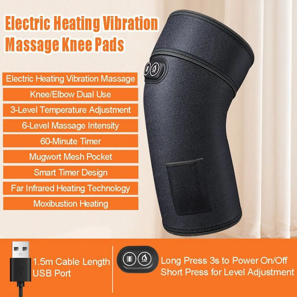 3 في 1 لفافة الركبة الساخنة 3 مستويات حرارية 6 اهتزازات قابلة للتعديل دعامة الركبة ساخنة أشرطة قابلة للتعديل استعادة العضلات #3