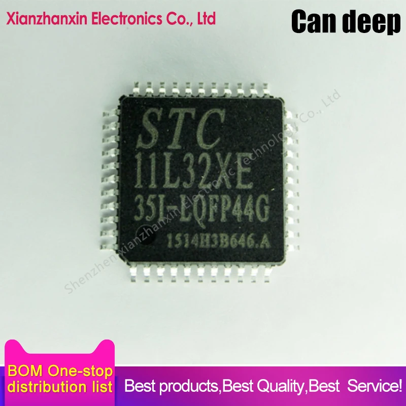 

2PCS/LOT STC11L32XE-35I-LQFP44G STC11L32XE LQFP44 Single-chip microcomputer