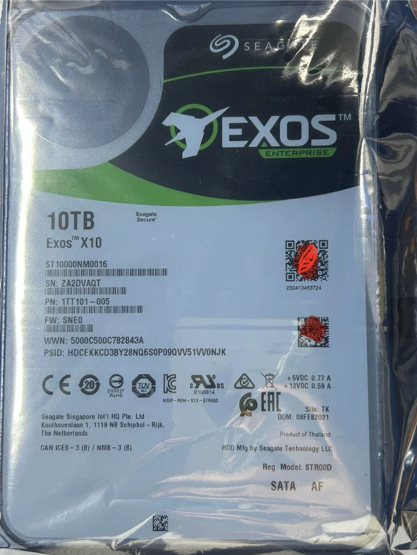 

10TB HDD SATA3.0 7200rpm 256MB Cache SATA III 3.5" Desktop Server Monitoring Hard Drive EXOS X10 ST10000NM0016 NEW