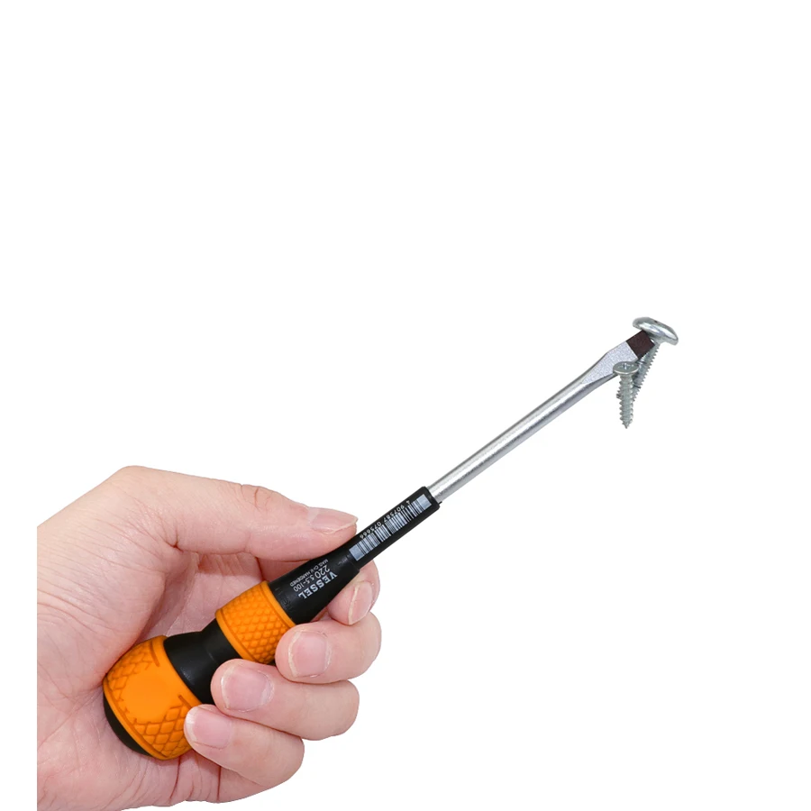 VESSEL 220 Series Ball Grip, (JIS) with High Precision Black Head Non-Slip with Magnetic Phillips and 1-Pin Screwdrivers