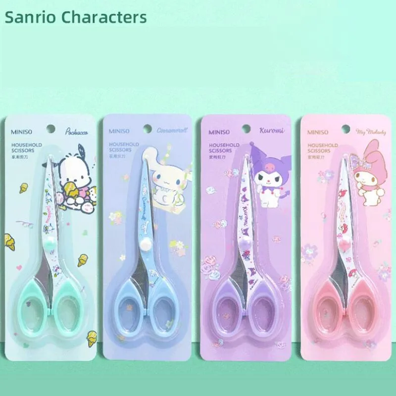 8pcs/lot Sanrio Kuromi Melody Pochacco Art Scissors Safety Paper Cutter Utility knife School Supplies Stationery Gifts