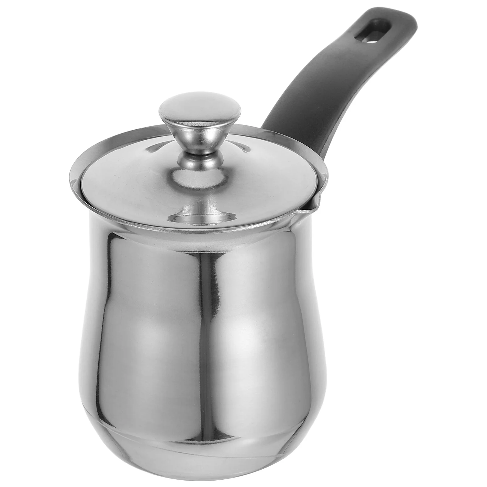 

Turkish Coffee Pot Stainless Steel Long Handle 180Ml Milk Frothing Butter Melting Small Sauce Pan Stove Top Coffee Maker
