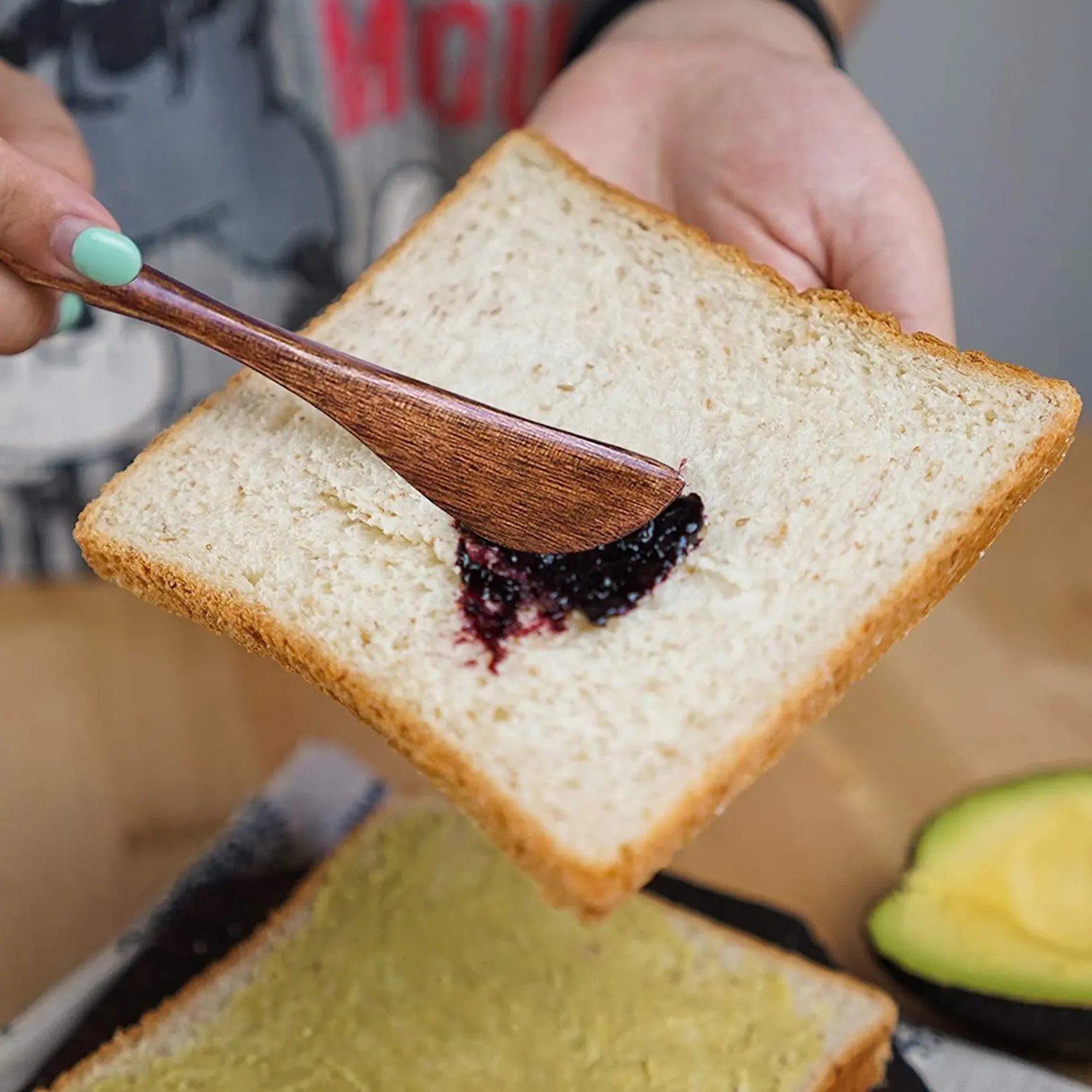 10 pacote de faca de manteiga de madeira 6 Polegada facas de condimento madeira super acessível utensílios de cozinha espalhador de geléia