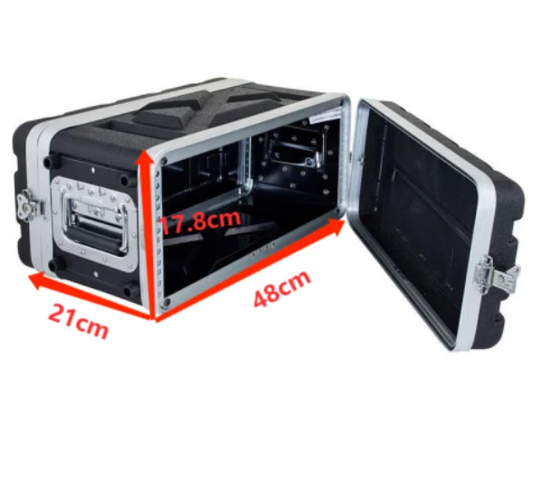 Large Shallow ABS Rack Case 4U Depth 8\'\' with handle for Sound Equipment