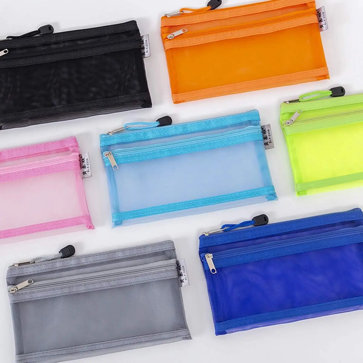 1/3PCS Transparent Zipper Pencil Case Mesh A6 Bills Storage Bag Clear Nylon Makeup Pouch Portable Examination Stationery Bag