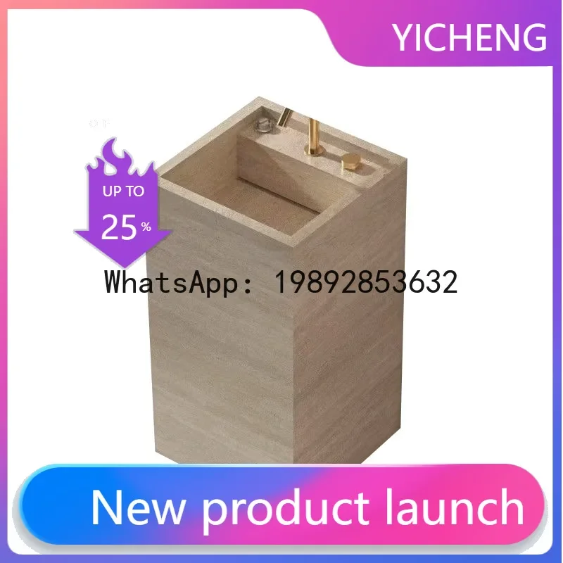 a-15 yellow travertine rock slab freestanding vanity unit - ideal for b&bs, hotels, and bathroom counters