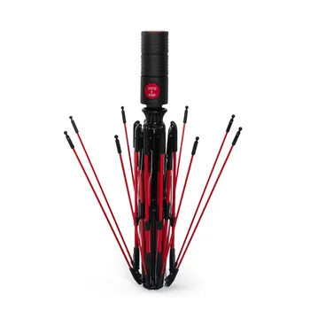 Sun automatic umbrella three-fold red fiber skeleton fully automatic folding umbrella one-touch opening silicone handle