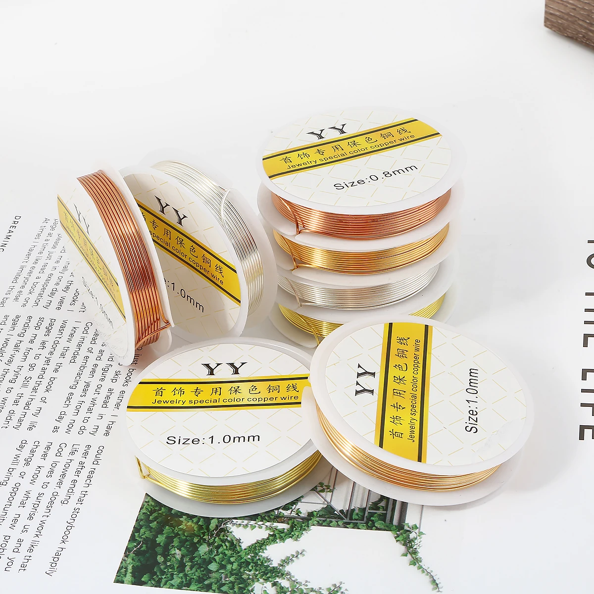 

0.3-1.0mm Pure Copper Wire | Anti-Corrosion & Ultra Flexible for Beading/Wrapping - about 1.5-14.5M Length