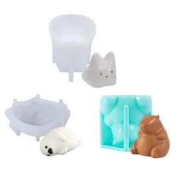 3D Cat Seal Kapibala Silicone Mold DIY Mousse Cake Jelly Pudding Candle Mold Ice Tray Soap 3D Pudding Mold Home Kitchen Tools