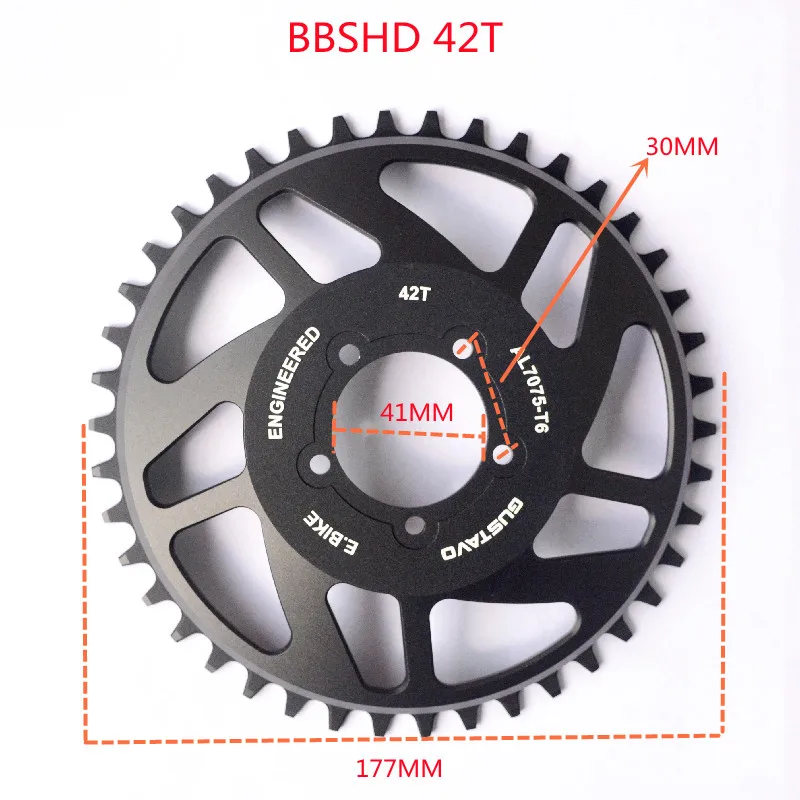 Gottavo e-bike chainring 42t para bafang bbs01 bbs02 bbshd m625 liga de alumínio de alta qualidade acessórios de bicicleta elétrica