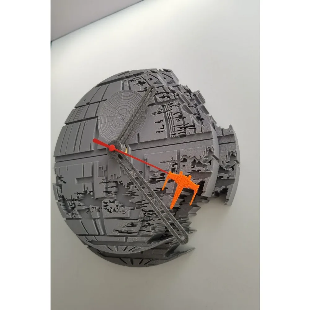 スターウォーズデススター3d壁掛け時計クリエイティブxウィングファイターポインターサイレントクロックホームリビングルーム装飾ギフト