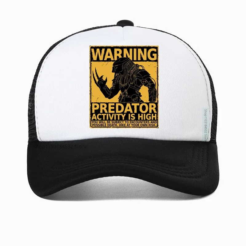 

Predator Men Golf hat Season Predator Activity is High Black Baseball cap Vintage Design Alien Dad Hat Adjustable Mesh Caps