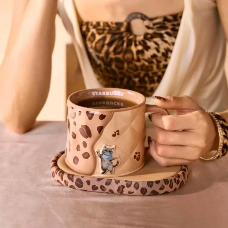 Leopard Print Stainless Steel Water Bottle Series Insulated Tumbler Cup With Straw Coffee Mug Travel Thermal Cup Birthday Gift view 5