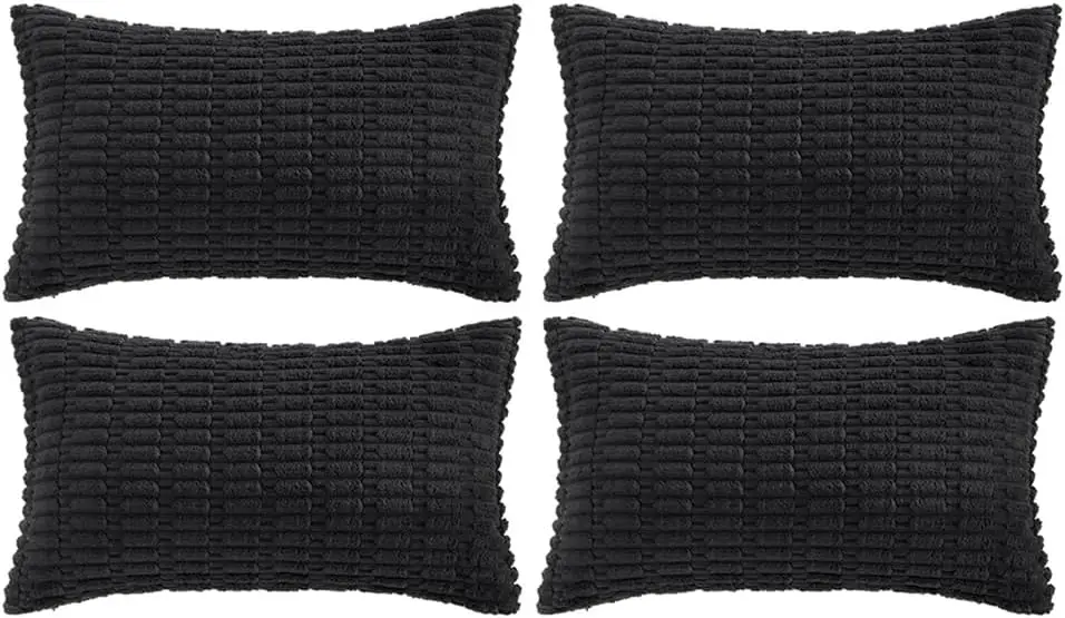 

4 Packs Boho Bla Decorative Throw Pillow Covers 12X20 H For Living Room Couch Bed Sofa, Rustic Modern Farmhouse Home Decor,