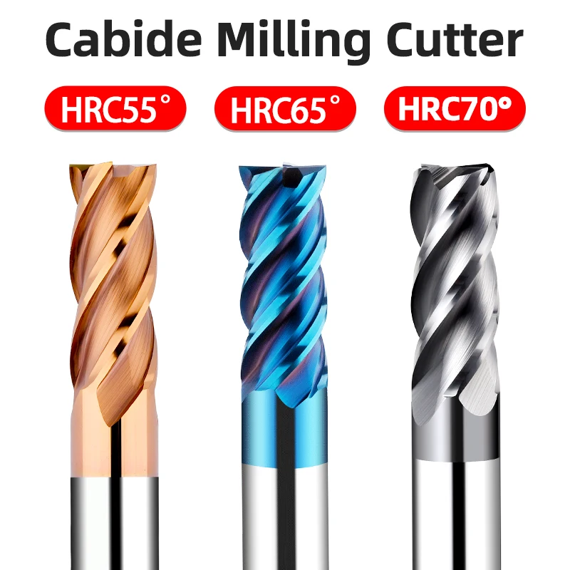 

HRC55/65/70 Carbide End Mill Metal Cutter Milling Cutter Alloy Coating Tungsten Steel Cutting Tool CNC maching Endmills